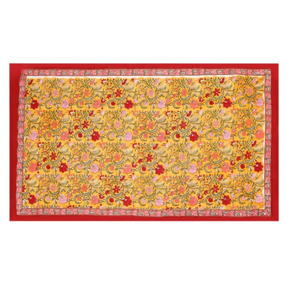 Agua Bendita Red and Yellow Floral Swim Sarong